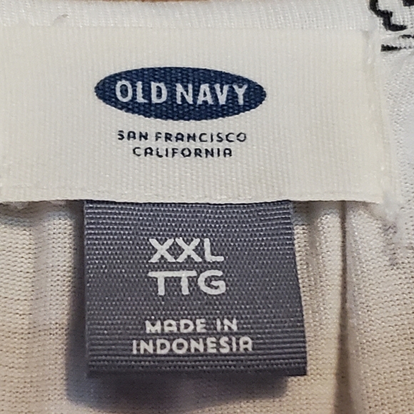 🛑 Old Navy XXL SS Split Neck White Print Blouse 🚔 - Picture 8 of 14